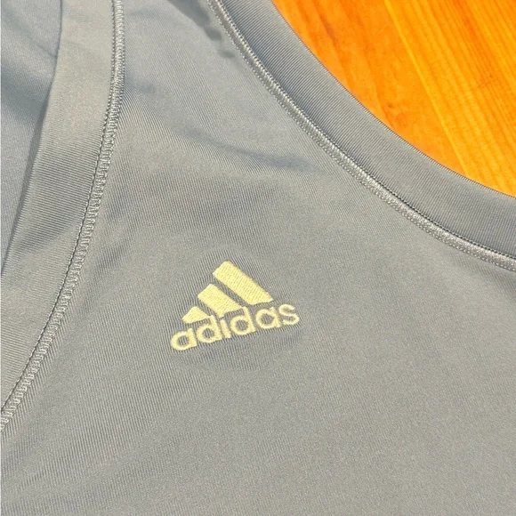 Adidas Women's Blue V-Neck Exercise Tank Top - Picture 2 of 5